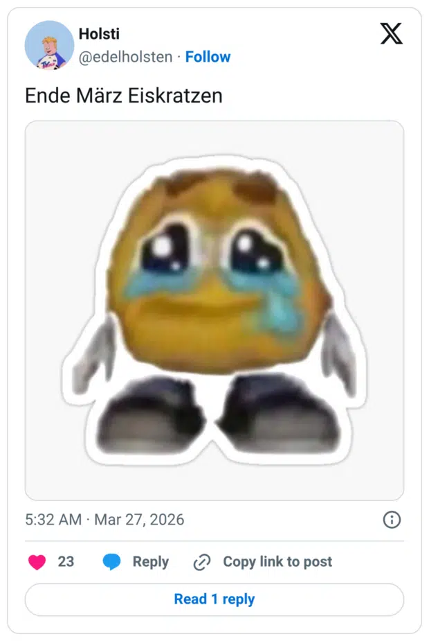 Ende März Eiskratzen