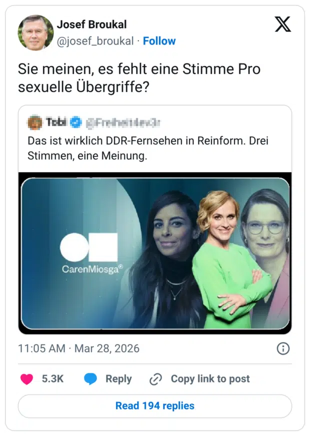 Sie meinen, es fehlt eine Stimme Pro sexuelle Übergriffe?