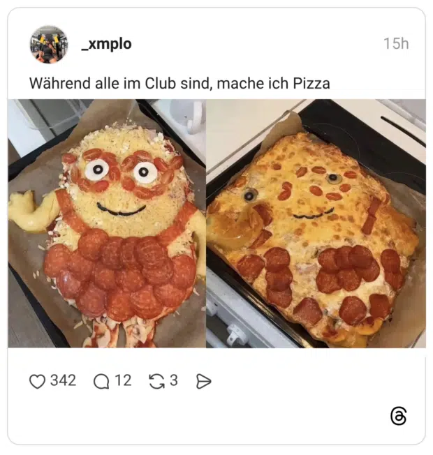 Während alle im Club sind, mache ich Pizza