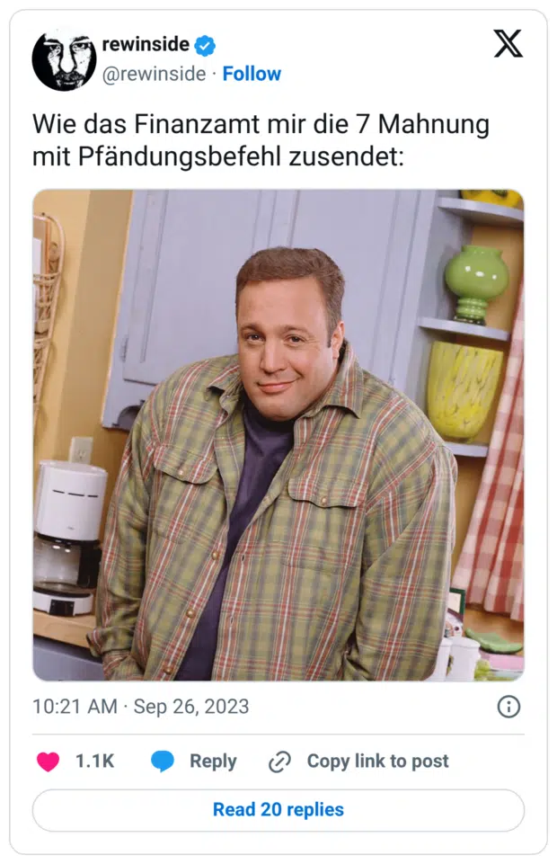 Wie das Finanzamt mir die 7 Mahnung mit Pfändungsbefehl zusendet: