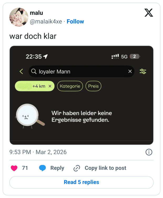 war doch klar