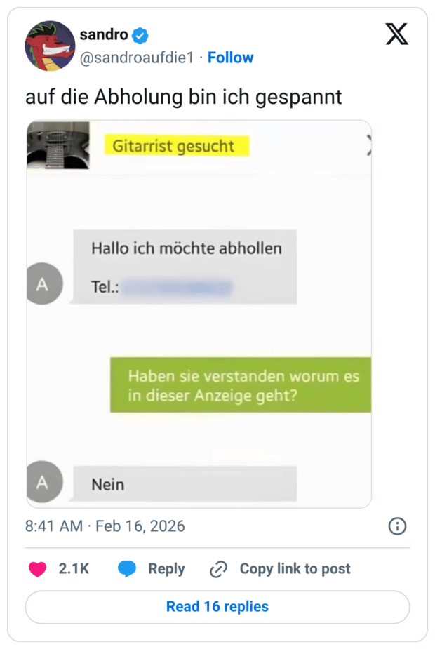 auf die Abholung bin ich gespannt