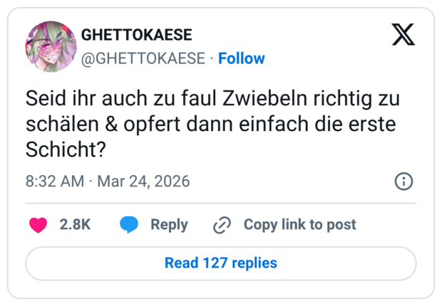 Seid ihr auch zu faul Zwiebeln richtig zu schälen & opfert dann einfach die erste Schicht?