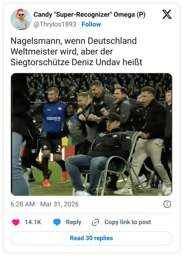 Nagelsmann, wenn Deutschland Weltmeister wird, aber der Siegtorschütze Deniz Undav heißt