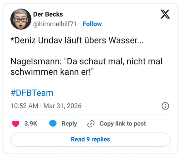 *Deniz Undav läuft übers Wasser... Nagelsmann: "Da schaut mal, nicht mal schwimmen kann er!"