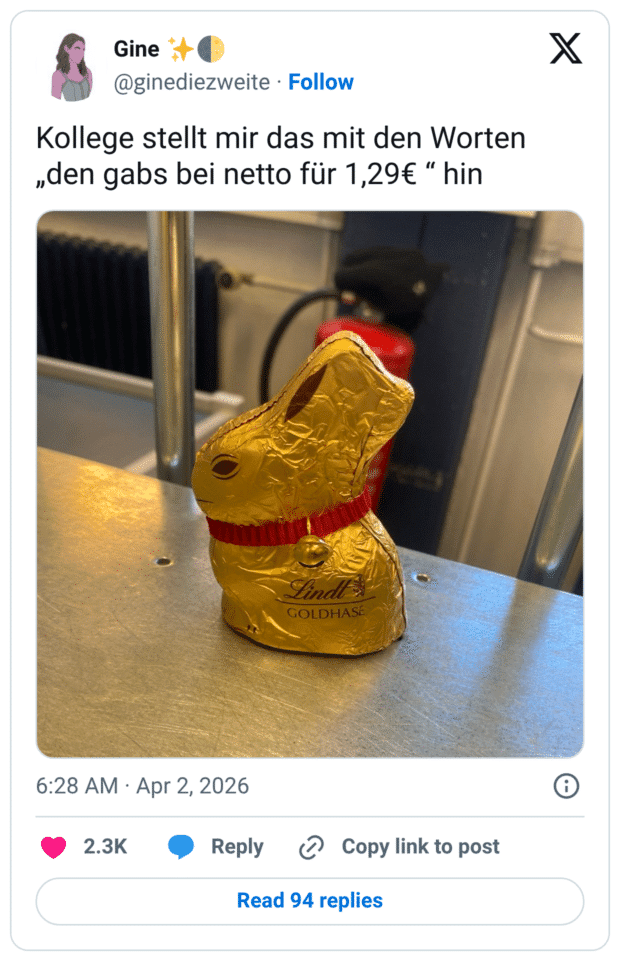 Kollege stellt mir das mit den Worten „den gabs bei netto für 1,29€ “ hin