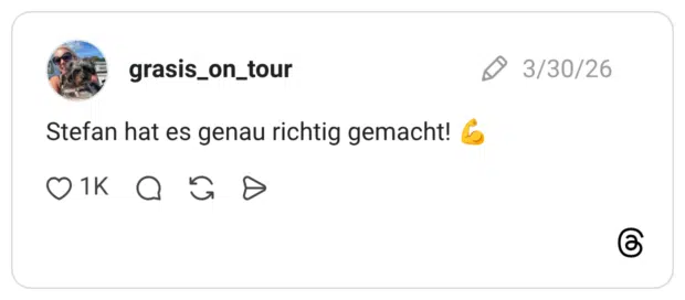 Stefan hat es genau richtig gemacht! 💪