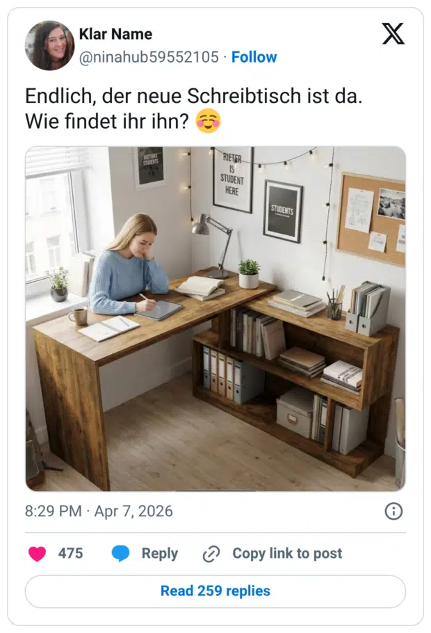 Endlich, der neue Schreibtisch ist da. Wie findet ihr ihn?