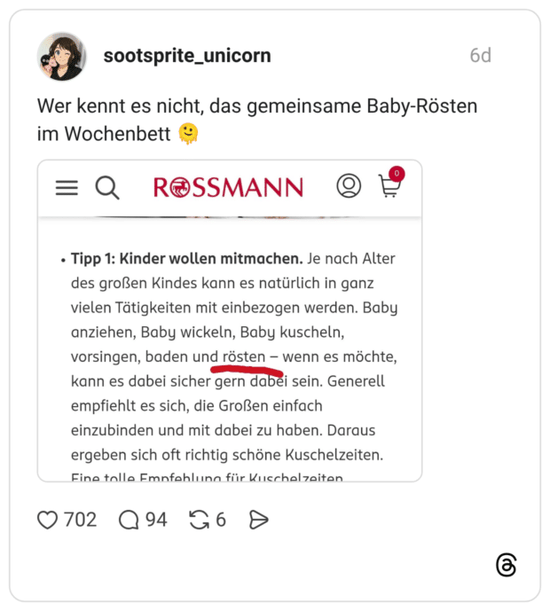 Wer kennt es nicht, das gemeinsame Baby-Rösten im Wochenbett