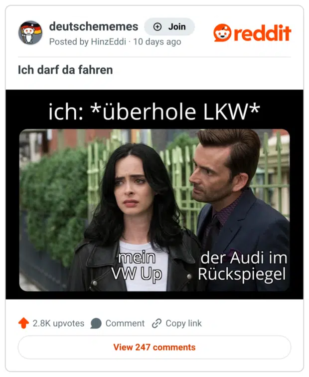 Ich *überhole LKW* Mein VWUp Der Audi im Rückspiegel