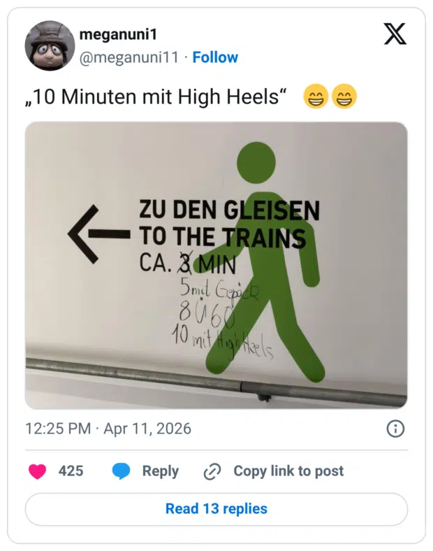„10 Minuten mit High Heels“ 😁😁