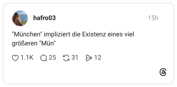 "München" impliziert die Existenz eines viel größeren "Mün"
