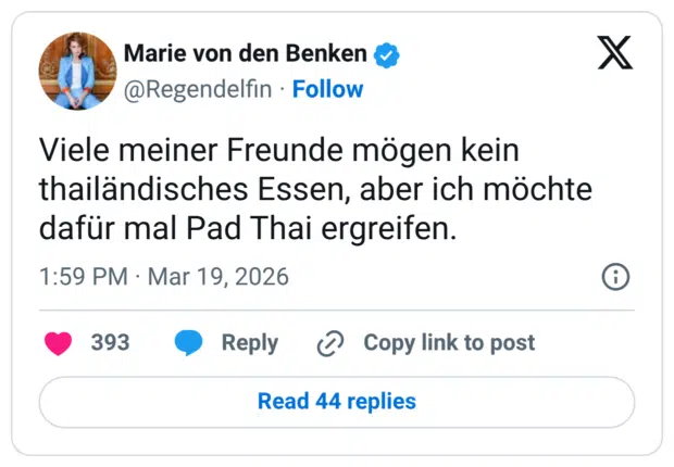 Viele meiner Freunde mögen kein thailändisches Essen, aber ich möchte dafür mal Pad Thai ergreifen.