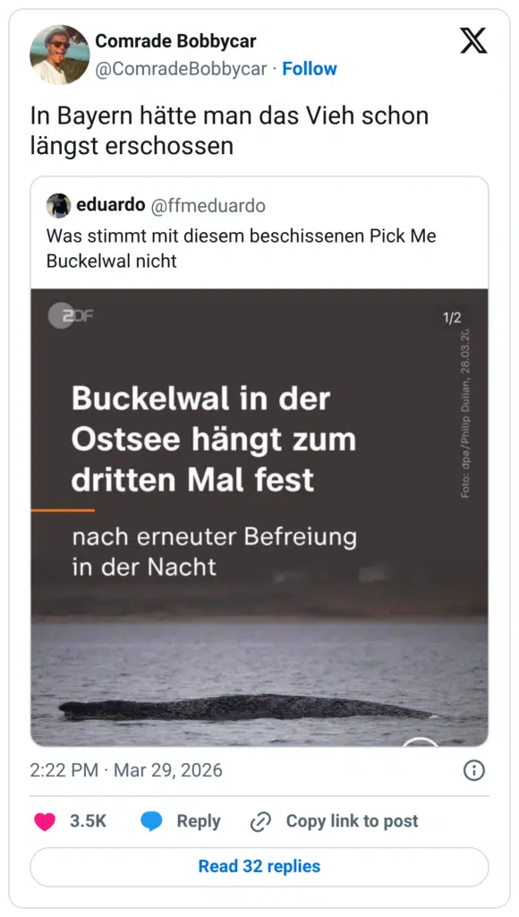 In Bayern hätte man das Vieh schon längst erschossen e