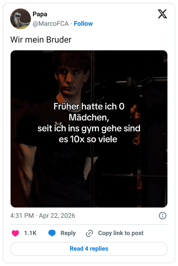 Früher hatte ich O Mädchen, seit ich ins gym gehe sind es 10x so viele