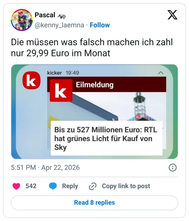 Die müssen was falsch machen ich zahl nur 29,99 Euro im Monat kicker