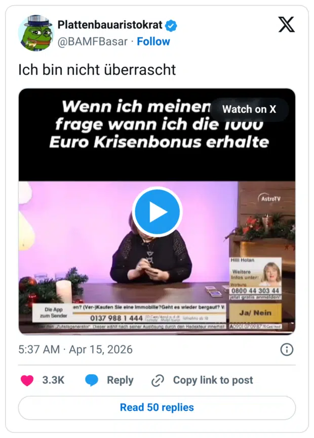 Ich bin nicht überrascht