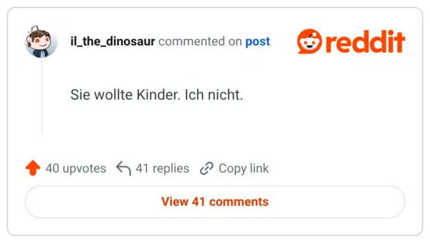 Sie wollte Kinder. Ich nicht.