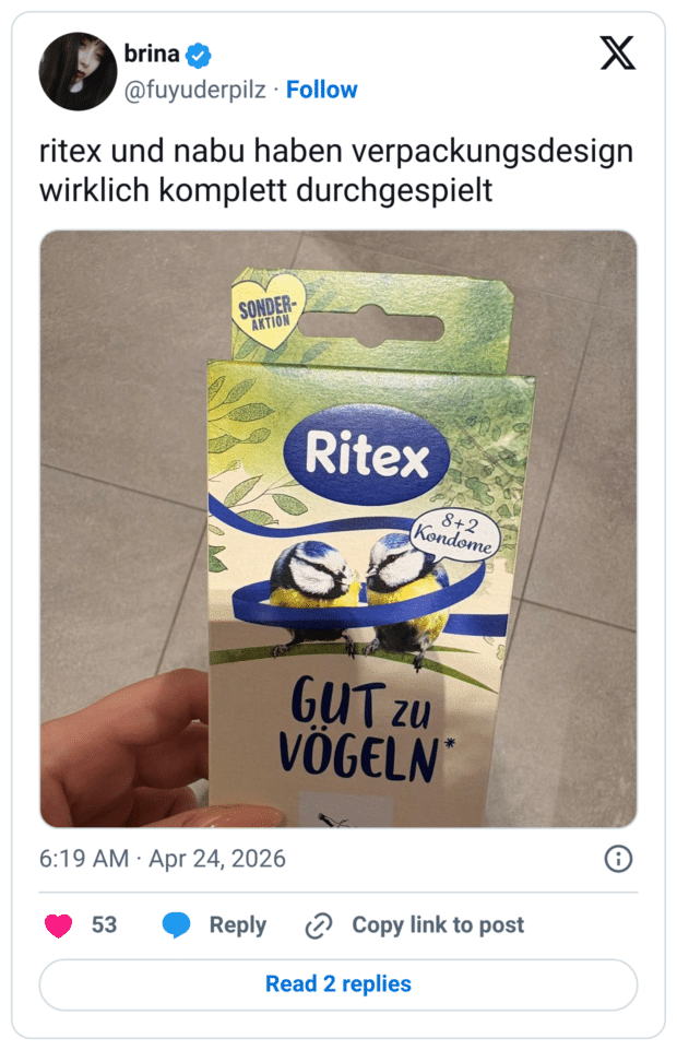 ritex und nabu haben verpackungsdesign wirklich komplett durchgespielt