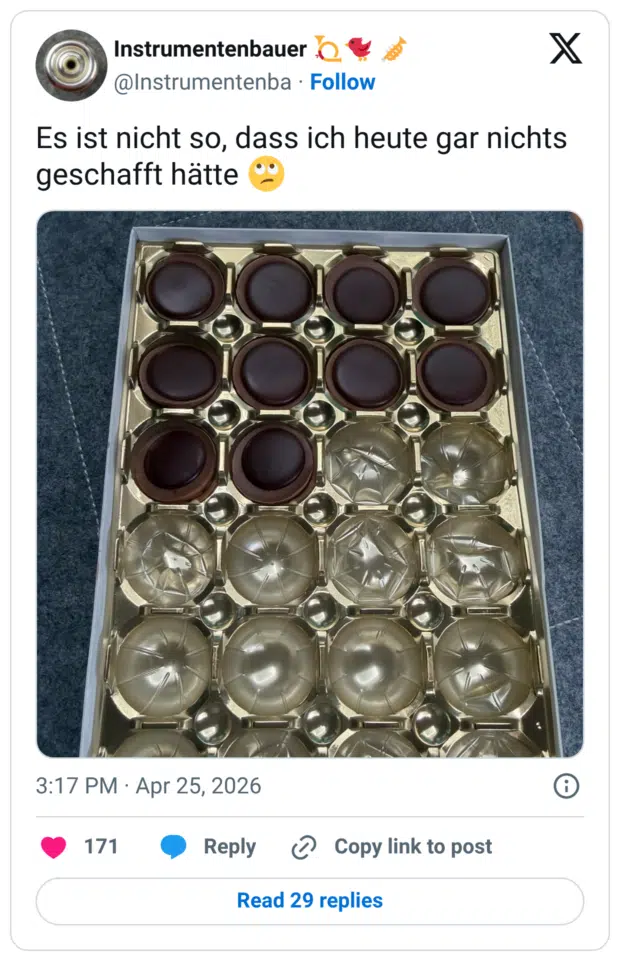 Es ist nicht so, dass ich heute gar nichts geschafft hätte 🙄