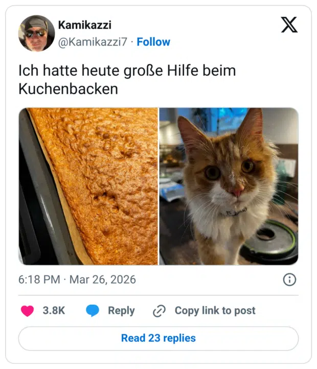 Ich hatte heute große Hilfe beim Kuchenbacken