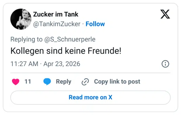 Kollegen sind keine Freunde!