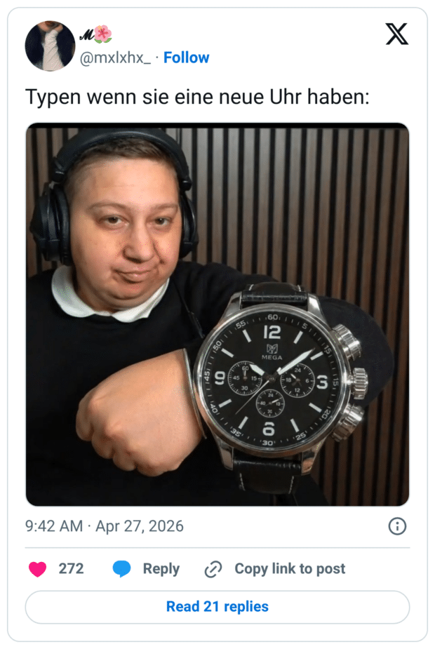 𝓜🌺 @mxlxhx_ Typen wenn sie eine neue Uhr haben: