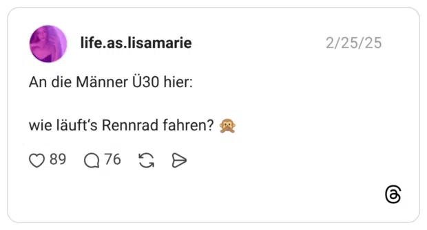 An die Männer Ü30 hier: wie läuft's Rennrad fahren?