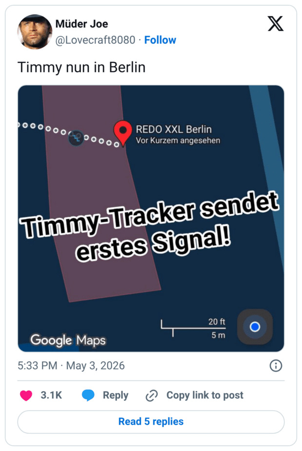 Timmy nun in Berlin