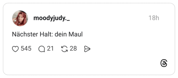 Nächster Halt: dein Maul