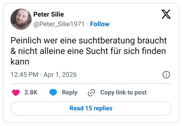Peinlich wer eine suchtberatung braucht & nicht alleine eine Sucht für sich finden kann