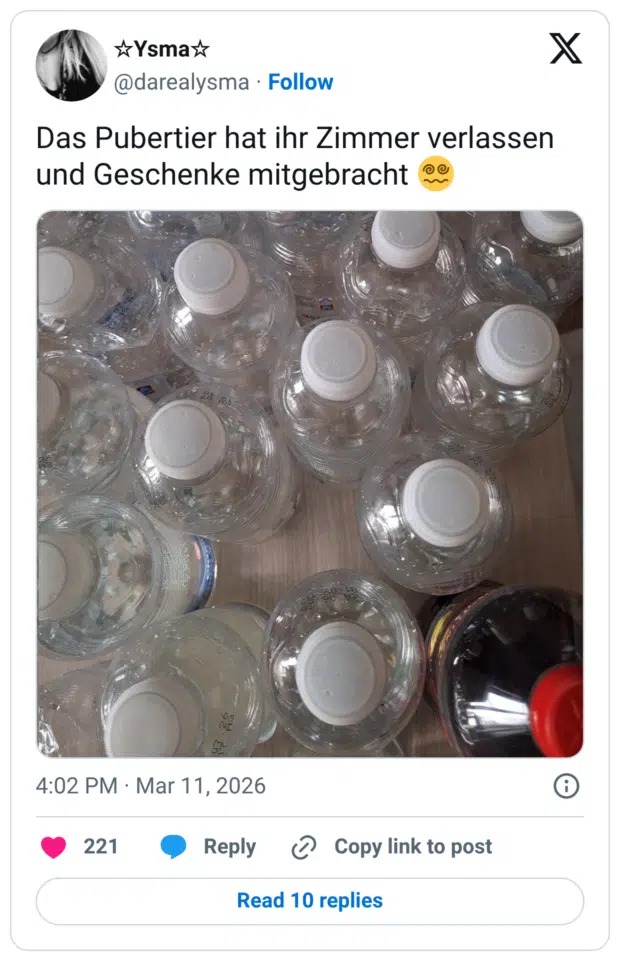 Das Pubertier hat ihr Zimmer verlassen und Geschenke mitgebracht 😵‍💫