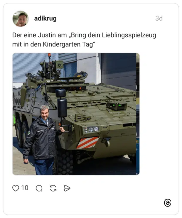 Der eine Justin am „Bring dein Lieblingsspielzeug mit in den Kindergarten Tag"