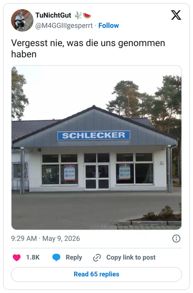 Vergesst nie, was die uns genommen haben