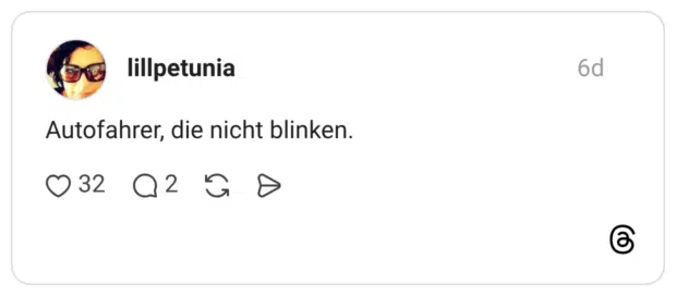 Autofahrer, die nicht blinken.