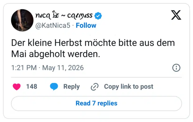 Der kleine Herbst möchte bitte aus dem Mai abgeholt werden.