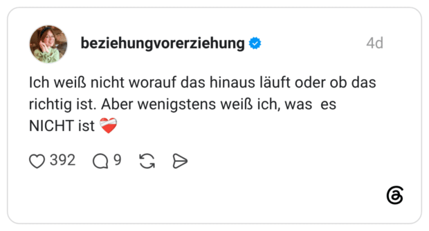 Ich weiß nicht worauf das hinaus läuft oder ob das richtig ist. Aber wenigstens weiß ich, was es NICHT ist