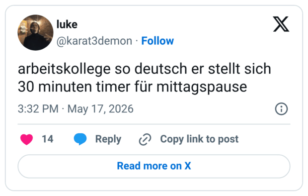 arbeitskollege so deutsch er stellt sich 30 minuten timer für mittagspause