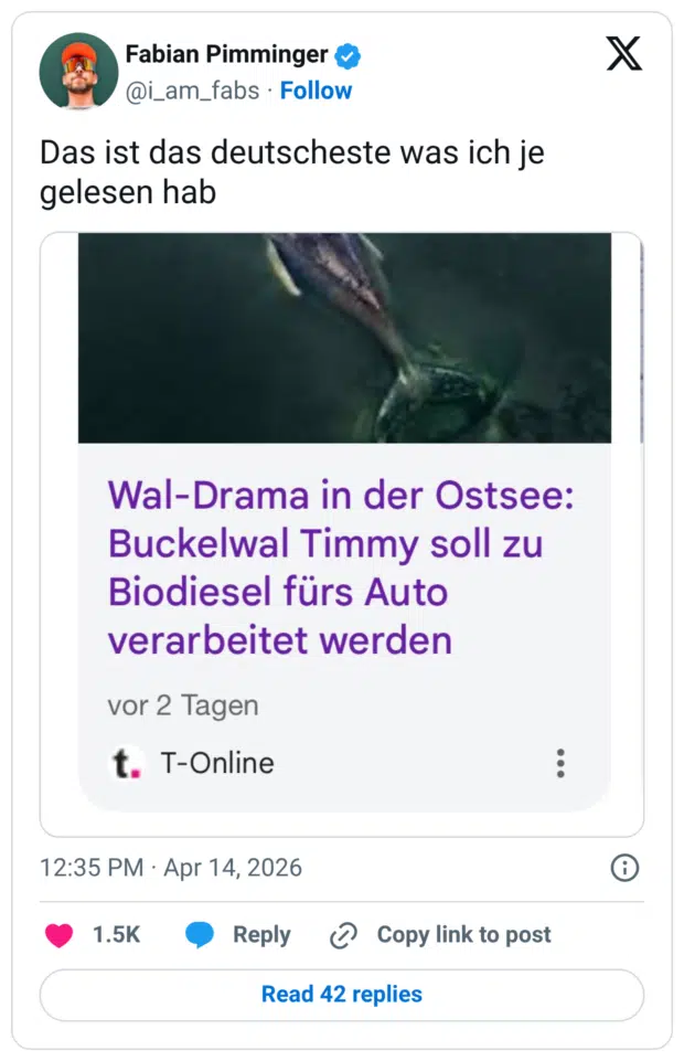 Das ist das deutscheste was ich je gelesen hab