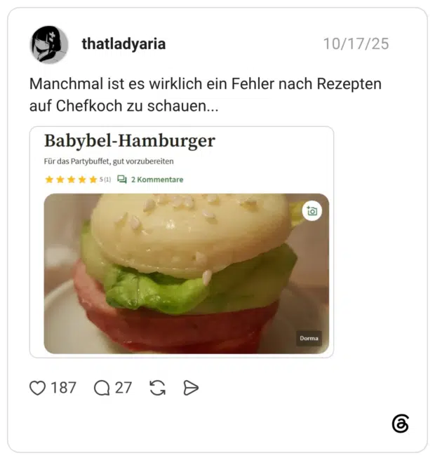 Manchmal ist es wirklich ein Fehler nach Rezepten auf Chefkoch zu schauen...