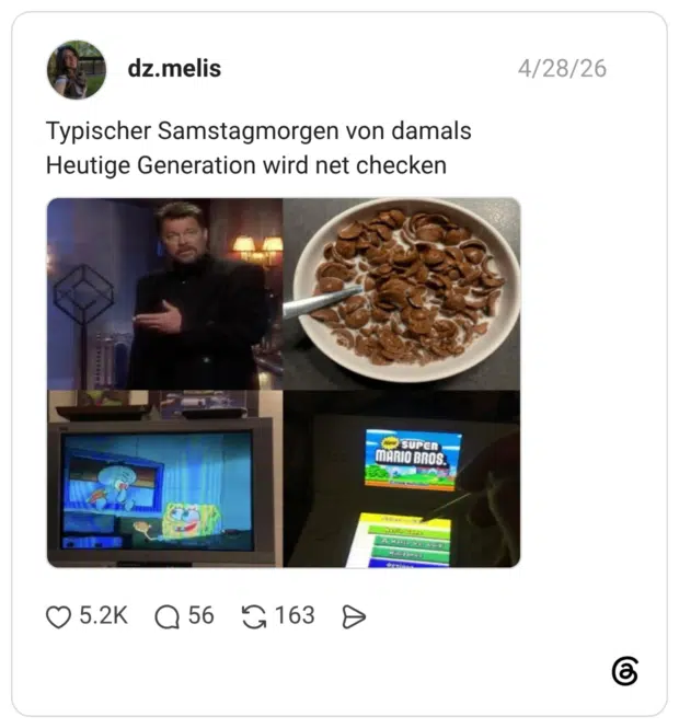 Typischer Samstagmorgen von damals Heutige Generation wird net checken
