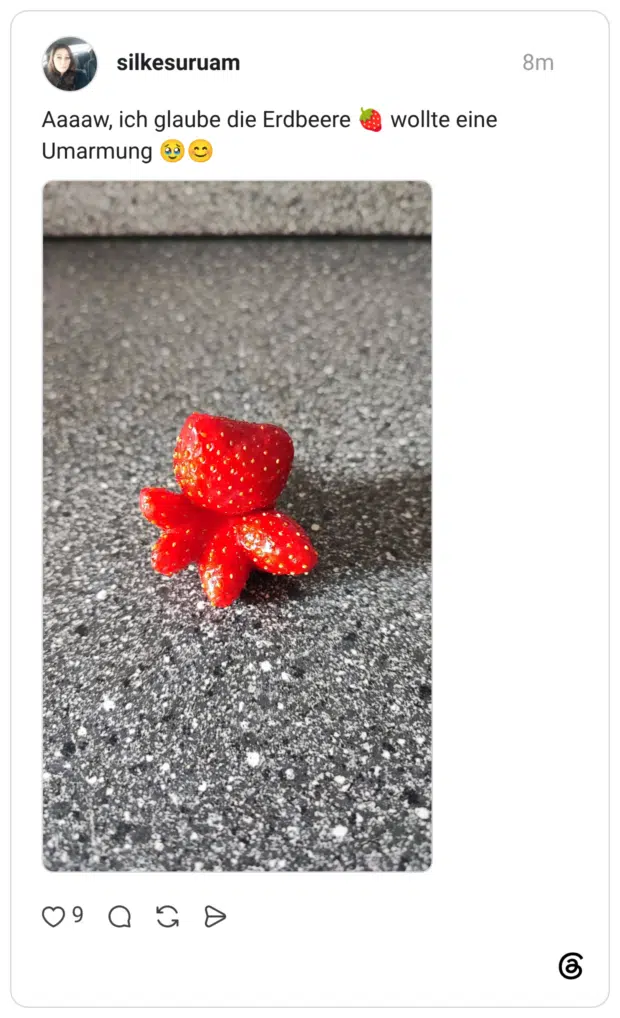 Aaaaw, ich glaube die Erdbeere 🍓 wollte eine Umarmung 🥹😊