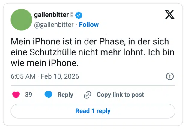 Mein iPhone ist in der Phase, in der sich eine Schutzhülle nicht mehr lohnt. Ich bin wie mein iPhone.