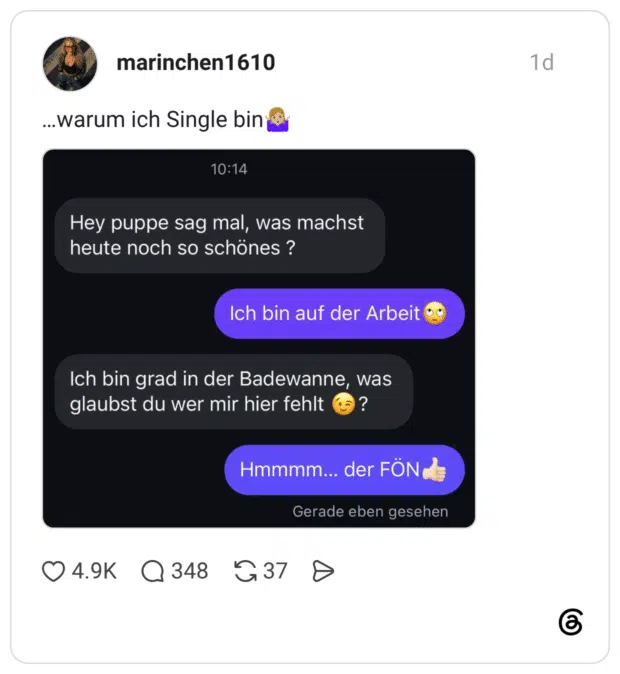 …warum ich Single bin🤷🏼♀️
