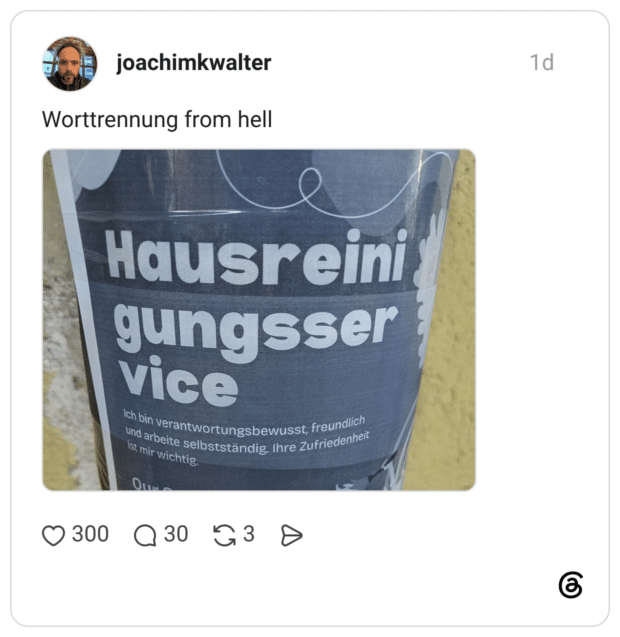 Worttrennung from hell