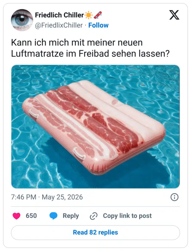 Kann ich mich mit meiner neuen Luftmatratze im Freibad sehen lassen?