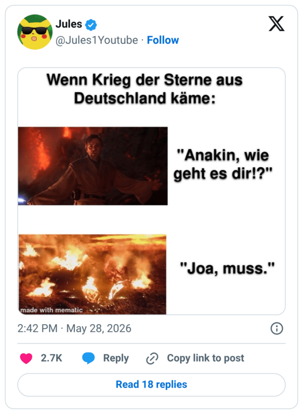 Wenn Krieg der Sterne aus Deutschland käme:
