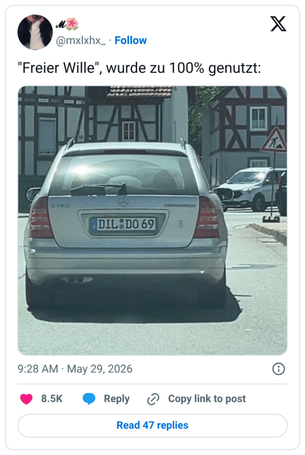 "Freier Wille", wurde zu 100% genutzt: