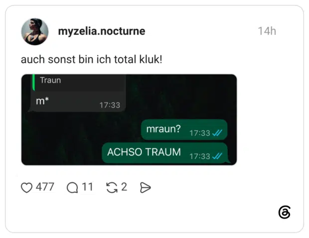auch sonst bin ich total kluk!