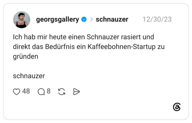 Ich hab mir heute einen Schnauzer rasiert und direkt das Bedürfnis ein Kaffeebohnen-Startup zu gründen schnauzer